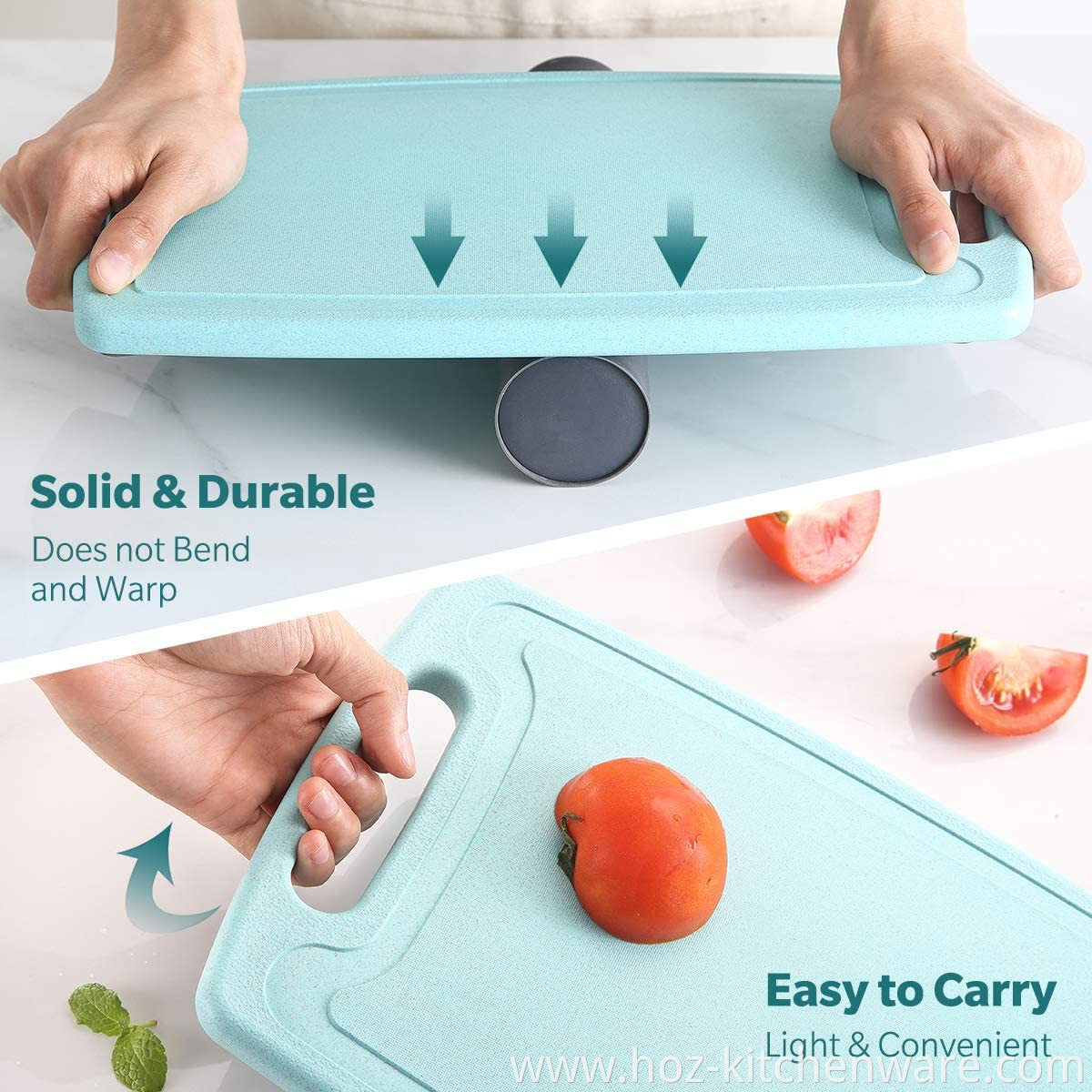 Vegetable Non Slip Wheat Straw Plastic Chopping Board Large Plastic Cutting Board HOZ Kitchenware Household Products